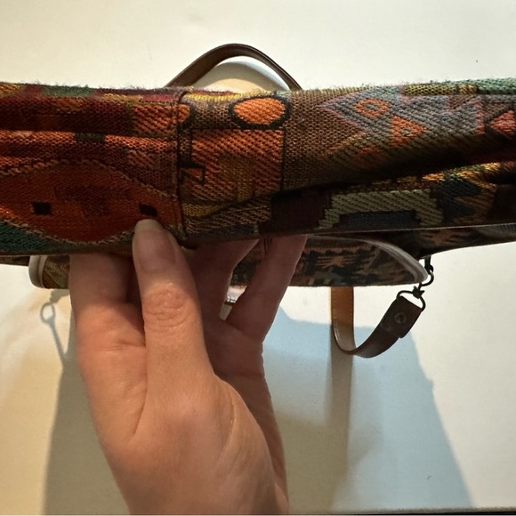 Vintage Abstract Aztec Tapestry Multicolor Patterned Women's Crossbody Clasp Bag - Picture 11 of 13